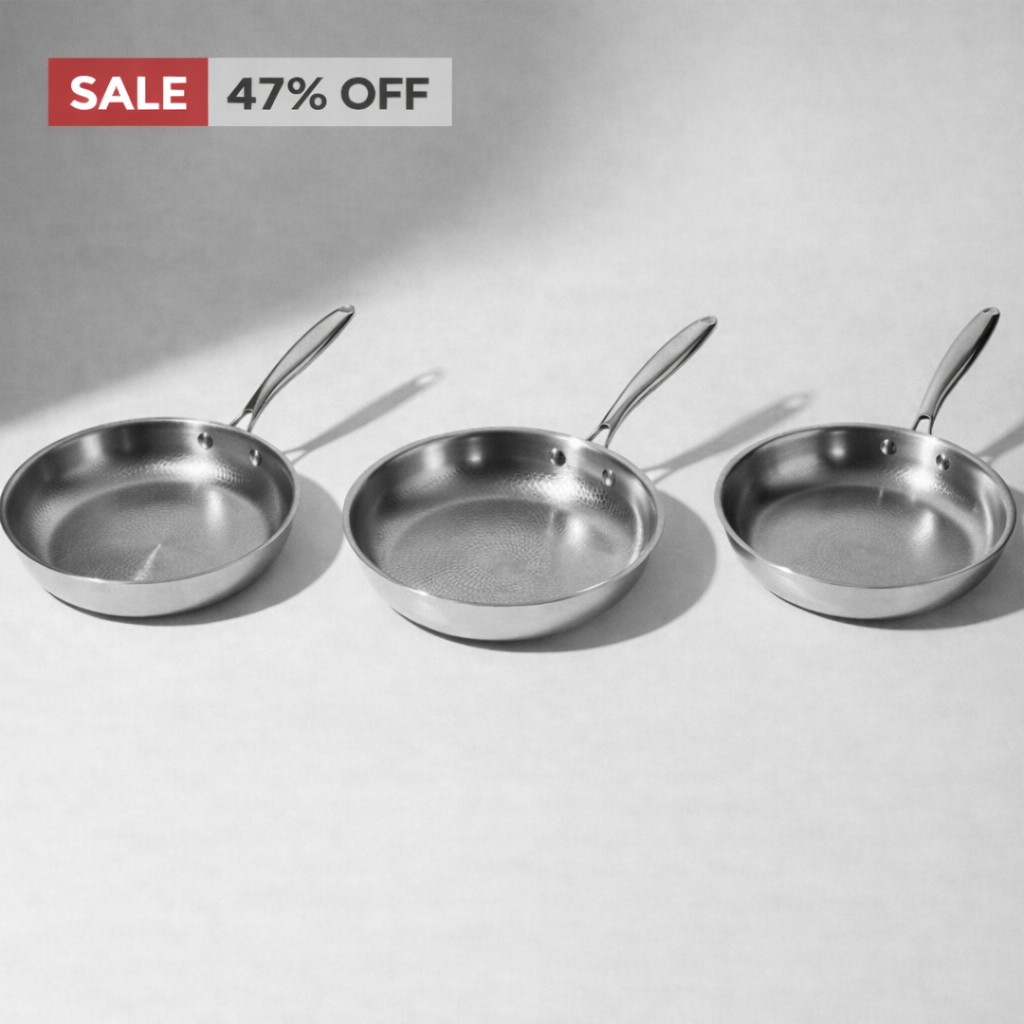 3 Pure Titanium Pans 12"